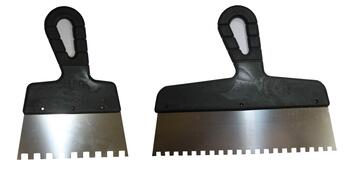 MEGA Špaktele M līmei 150mm 6x6mm ar nerūs. plātni (5903755611062)
