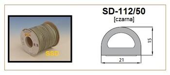 Sanok Blīvgumija D profils 21x15mm melns (1x50m) m (5901729701382)