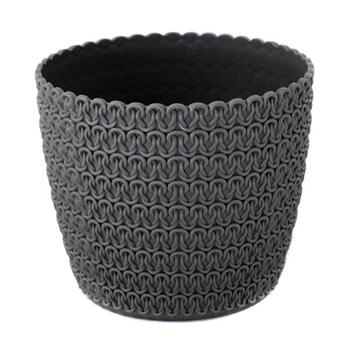 LAMELA Puķu pods Magnolija Jersey 140x120mm, antracīts (5900119827312)