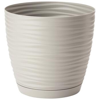 FORM PLASTIC Puķu pods SAHARA ar paliktni 11cm, g.pelēks (5907474347509)