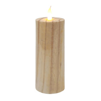 BESK Dekors Svece LED 6x15cm, koka efektu (4750959144916)