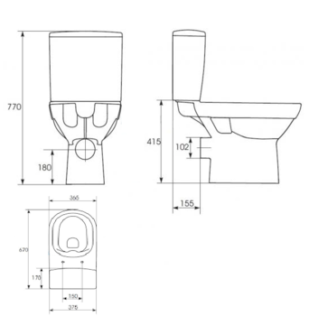 Cersanit WC pods City New Clean On ar duroplast SC vāku (5902115727269)