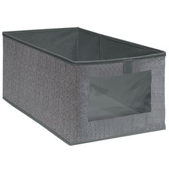 BESK Uzglabāšanas kaste 47x30x25cm ar logu, pelēka (4750959143032)