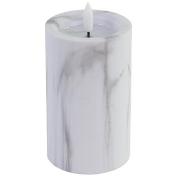 BESK Svece LED 7.5x15cm, marmora efektu (4750959144978)