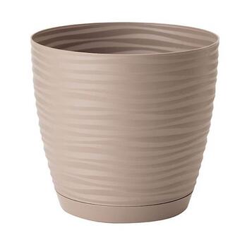 FORM PLASTIC Puķu pods SAHARA ar paliktni 11cm, g.brūns (5907474347493)