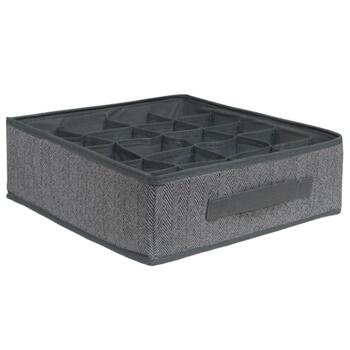 BESK Uzglabāšanas kaste 32x32x11cm, 20 iedalījumi, pelēka (4750959142875)