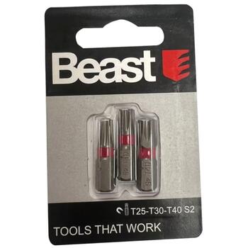 Beast Uzgaļu kompl. 3gb 1/4-25mm T25-T30-T40 (5907698032670)