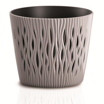 Prosperplast Puķu pods Sandy Round 22x26cm, g.brūns (5905197267616)