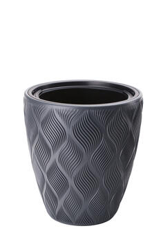 FORM PLASTIC Puķu pods Flow 40cm 36L, melns (5907474365671)
