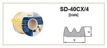 Sanok Blīvgumija dubultā E profils balts (2x75m) m (5901729695506)