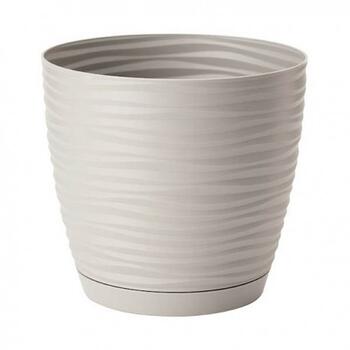 FORM PLASTIC Puķu pods SAHARA ar paliktni 19cm, g.pelēks (5907474348827)