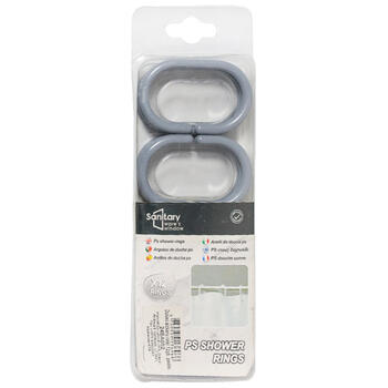 BESK Dušas aizkaru riņķi 12gb, pelēki (4750959136966)