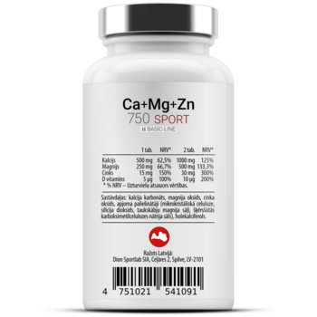 Ca-Mg-Zn 750 60 tabletes