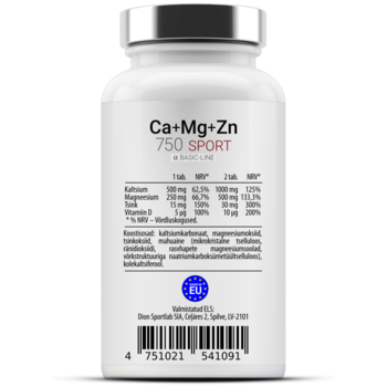 Ca-Mg-Zn 750 60 tabletes