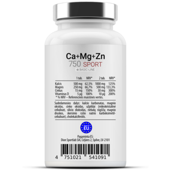 Ca-Mg-Zn 750 60 tabletes