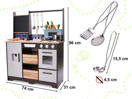 Детская MDF деревянная кухня с аксессуарами LOFT XXL 96cm (6286)