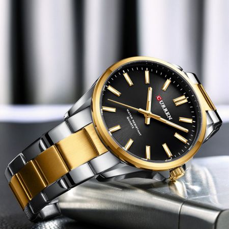 CURREN Vīriešu rokas pulkstenis 9090G (ZC041B) + BOX gold/silver