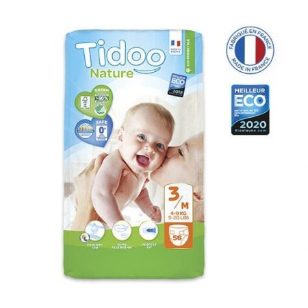 Tidoo Nature Подгузники ЭКО Размер 3/M - (4-9kg) 56 gab. jumbo pack