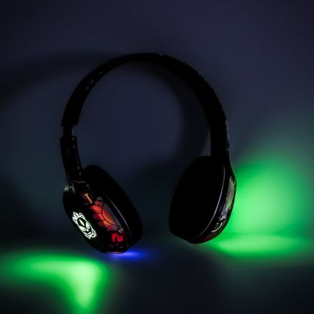 Bezvadu salokāmas austiņas Bluetooth RGB melnas (preces kods 3142)