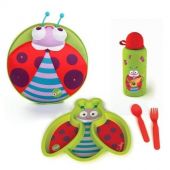 Oops Oops Ladybug Winkling Lights Рюкзак с комплектом посуды (4 шт.) для детей от 12м+ (27x32x9cм) Зеленый 19011.33