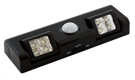 LED лампа с датчиком движения 8 LED черная (PZD26B)