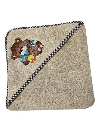 BĒRNU DVIELIS AR KAPUCI LĀCĒNS BEIGE