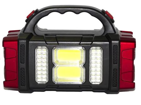 Lukturis ar saules bateriju Powerbank uzlādējams LED COB (P12317_cze) red