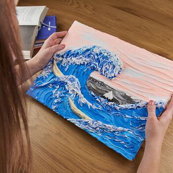 Radošais komplekts Modelēšanas masas - 3D glezna Big wave in Kanagawa (30*40 cm) (ETC10004)