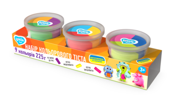Radošais komplekts Modelēšanas mīkla Play Dough - 3 burciņas 9 krāsas (ETC41188)