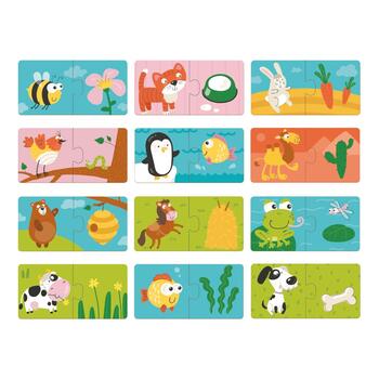 Игрушки для малышей Дуо Пазл Что животные едят?  (ETC300118)