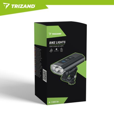 Велосипедный передний и задний фонарь 1300lm 5200mAh USB (P27800)