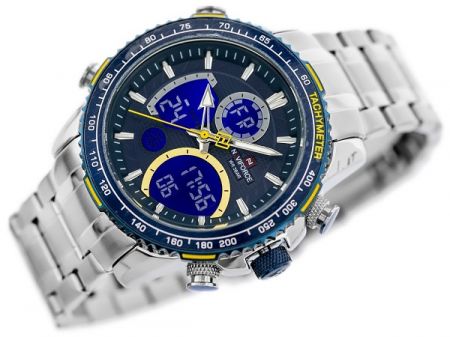 NAVIFORCE Vīriešu rokas pulkstenis NF9182 - (ZN118B) + BOX tumši zila/sudraba