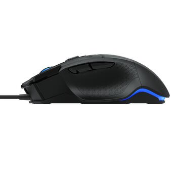 Aula S12 Multi-krāsu apgaismojuma vada Spēļu Optiskā pele/ 7 pogas/ 800-4800dpi/ ar ergonomisku formu/ Melna (S12)