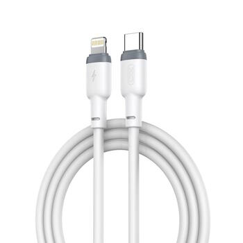 XO NB208A Прочный TPE Универсальный USB-C на Lightning PD 20W Кабель 1м данных и быстрого заряда Белый (NB208A)