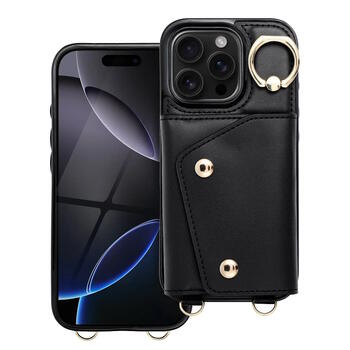Riff Wonder maciņš Apple iPhone 16e / iPhone 17e (ar karšu nodalījumiem, 2 siksniņām) Black (RF-WON-IP16e/17e-BK)