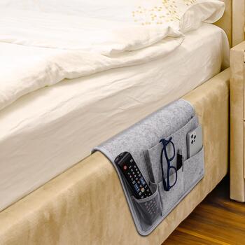 VILSTO filca materiāla piegultas kabata, mantu glabātuve dīvānam, klubkrēslam, galdam Grey (BEDSIDE-POCKET-LGREY)