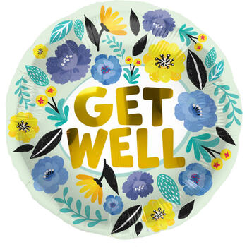 Folat Folija gaisa balons "Get well soon" Flowers 45cm (67943)