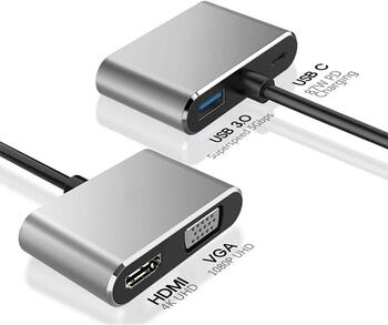 Riff 4in1 Адаптер-конвертер USB-C на HUB PD + HDMI + VGA + USB 3.0 (RF-4IN1-CONV)