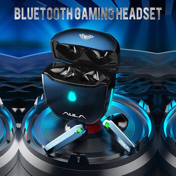 Aula F101 TWS Беспроводная Hi-Fi  игровая стерео наушники / Bluetooth 5.0 / HD Mic / чехол для зарядки / Черные (F101)