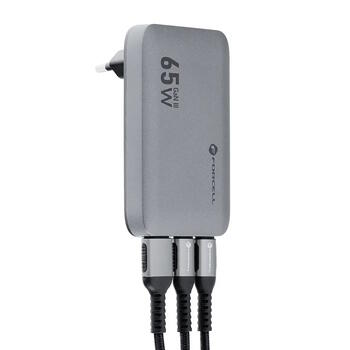 Forcell F-Energy VT-47 65W Ультратонкое зарядное устройство (GaN III, 2 x USB-C + USB-A, QC4.0, PD, 4 А) (VT-47)