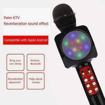 Riff WS-1816 16W karaoke BT mikrofons ar LED 360 Black (WS-1816/BK)