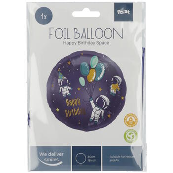 Folat Фолиевый воздушный шар "Birthday Space" 45cm (67927)