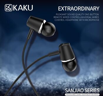iKAKU KSC-136 Sanjiao Универсальные In-Ear Аудио и Звонков Наушники 3.5mm 1.2m Кабель с Микрофоном и Пультом Белый (KSC-136-WH)
