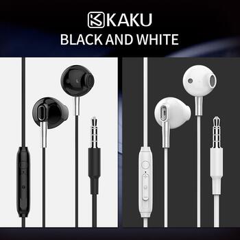 iKaku KSC-137 Chanming Capsule In-Ear Mūzikas un Zvanu Austņas 3.5mm 1.2m Vads ar Mikrofonu un Pulti Melna (KSC-137-BK)