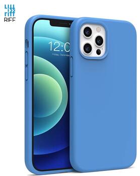Riff Тонкий & Мягкий силиконовый чехол-крышка с мягкой подкладкой для Apple iPhone 12 Pro Max Blue (RF-SC-IPH-12PRM-BL)