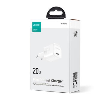 Joyroom JR-TCF02 Mini formāta Ātrs tīkla lādētājs ar USB C 20W PD White (JR-TCF02)