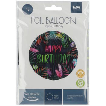 Folat Фолиевый воздушный шар "Birthday Neon Tropical" 45cm (67914)