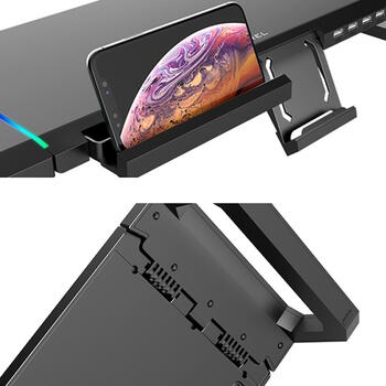 Riff T1 ICE Coorel Подставка для монитора с RGB-подсветкой / 4 USB-портами / подставкой для мобильного телефона (RF-T1)
