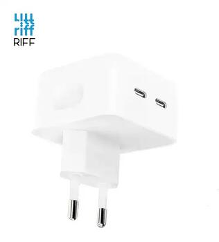 Riff A2569 35W Быстрая Зарядка с Двумя портами USB-C+C (Type-C) для всех Apple устройств (Аналог A2569) Белый (RF-A2569)