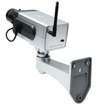 Riff RF-DM1 CCTV IR Ārtelpu kameras mulāža ar kustības sensoru kas virza slīpumu 3x AA battery Silver (RF-DM1)